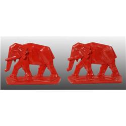 Cast Iron Deco Elephant Bookends.