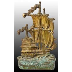 Cast Iron Galleon Ship Doorstop.