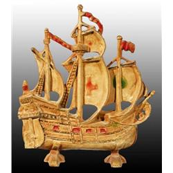 Cast Iron Galleon Ship Lamp.