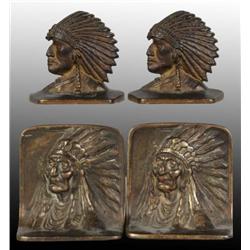 Lot of 2: Indian Head Pair of Bookends.