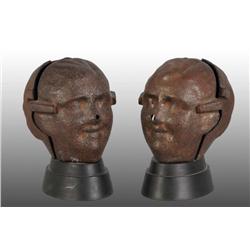 Lot of 2: Cast Iron Pumpkin Molds in Shape of Face