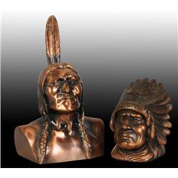 Lot of 2: Cast Iron Indian Still Banks.