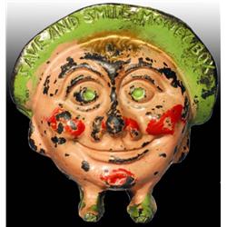 Cast Iron Save & Smile Still Bank.