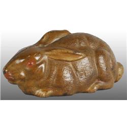 Cast Iron Rabbit Lying Down Still Bank.