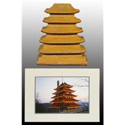 Cast Iron Pagoda Still Bank with Photo & Info.