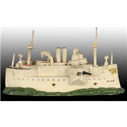 Cast Iron Battleship Maine Boat Still Bank.