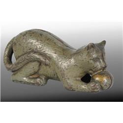 Cast Iron Cat with Ball Still Bank.