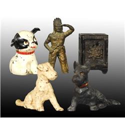 Lot of 5: Cast Iron Still Banks.
