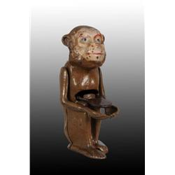 Cast Iron Monkey with Tray Mechanical Bank.