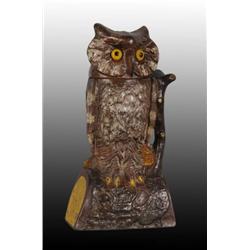 Cast Iron Owl Turning Head Mechanical Bank.