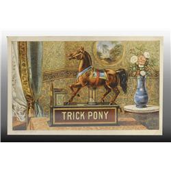 Trick Pony Mechanical Bank Trade Card.