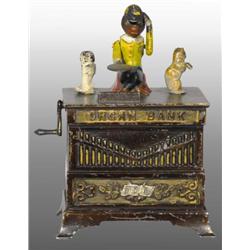 Cast Iron Cat & Dog Organ Mechanical Bank.