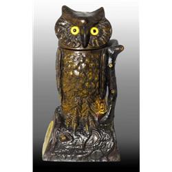 Cast Iron Owl Turning Head Mechanical Bank.