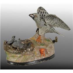 Cast Iron Eagle & Eaglettes Mechanical Bank.