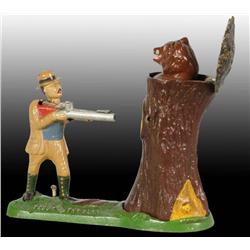 Cast Iron Teddy & The Bear Mechanical Bank.