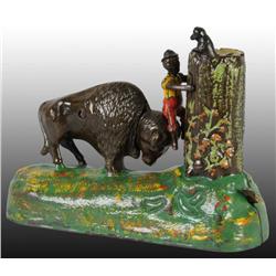 Cast Iron Butting Buffalo Mechanical Bank.