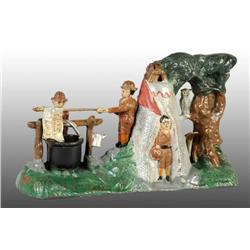 Cast Iron Boy Scout Camp Mechanical Bank.