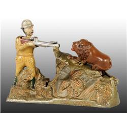 Cast Iron Lion Hunter Mechanical Bank.
