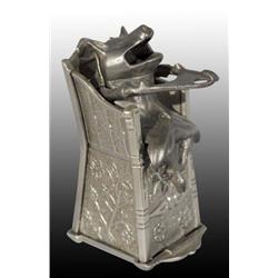 Cast Iron Pig in High Chair Mechanical Bank.