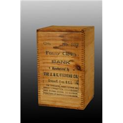 Clown on Globe Mechanical Bank Box.