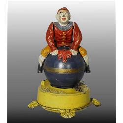 Cast Iron Clown on Globe Mechanical Bank.