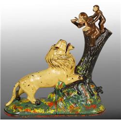 Cast Iron Lion & Monkeys Mechanical Bank.