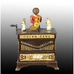 Cast Iron Monkey Organ Grinder Mechanical Bank.