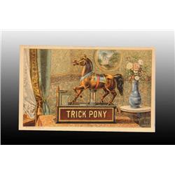 Trick Pony Mechanical Bank Trade Card.