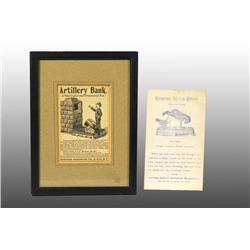 Lot of 2: Mechanical Bank Trade Cards.