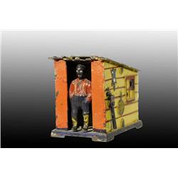 Cast Iron Cabin Cart Mechanical Bank.