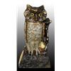 Image 1 : Cast Iron Owl Turns Head Mechanical Bank.