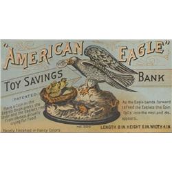 American Eagle Mechanical Bank Trade Card.