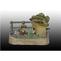 Cast Iron Boy Stealing Watermelon Mechanical Bank.