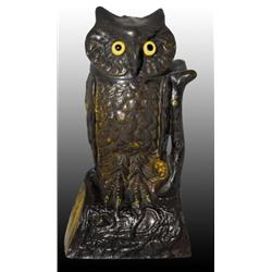 Cast Iron Owl Turns Head Mechanical Bank.