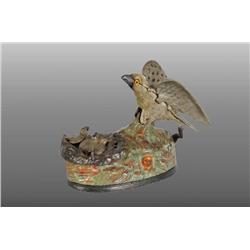 Cast Iron Eagle & Eaglettes Mechanical Bank.