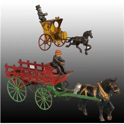 Lot of 2: Cast Iron Horse-Drawn Toys.