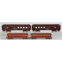 Lot of 4: Cast Iron Toy Train Cars.