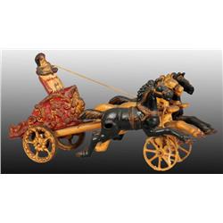 Cast Iron Hubley Horse-Drawn Chariot Toy.