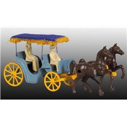 Cast Iron Kenton Horse-Drawn Surrey Toy.