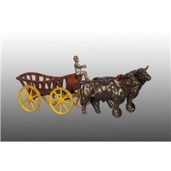 Cast Iron Kenton Ox Wagon Toy.
