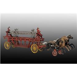 Cast Iron Kenton 3-Horse Ladder Wagon Toy.