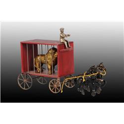Cast Iron Arcade Wooden Circus Wagon Toy.