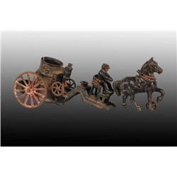 Cast Iron Carpenter Horse-Drawn Fire Pumper Toy.