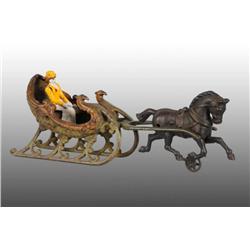 Cast Iron 1-Horse Sleigh Toy.