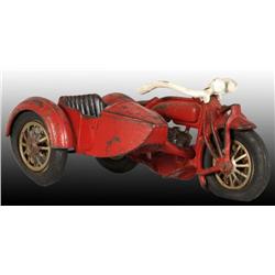 Cast Iron Hubley Motorcycle Toy with Sidecar.
