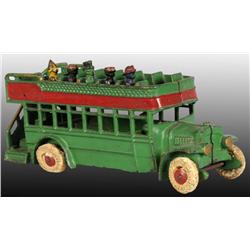 Cast Iron Coach Bus Toy with Passengers.