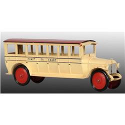 Cast Iron Dent Coast to Coast Bus Toy.