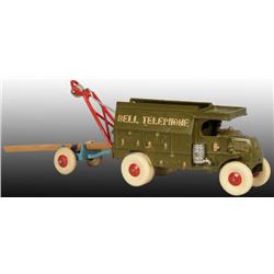 Cast Iron Hubley Green Telephone Truck Toy.