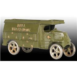 Cast Iron Hubley Green Telephone Truck Toy