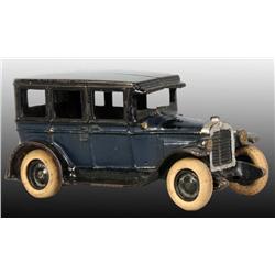 Cast Iron Blue Arcade Chevy Car Toy.